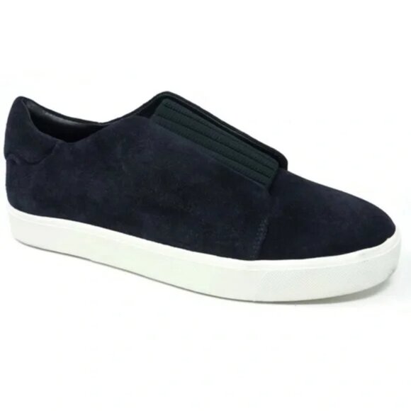 Vince Cantara Suede Sneakers Slip On Normcore Preppy Navy Blue Shoes Leather - Picture 1 of 9